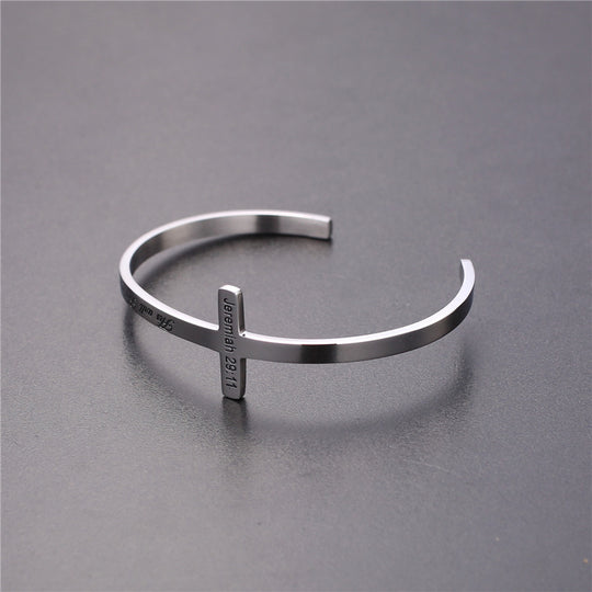 His Will His Way My Faith Titanium Steel Bracelet