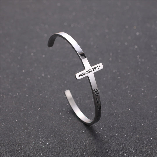 His Will His Way My Faith Titanium Steel Bracelet