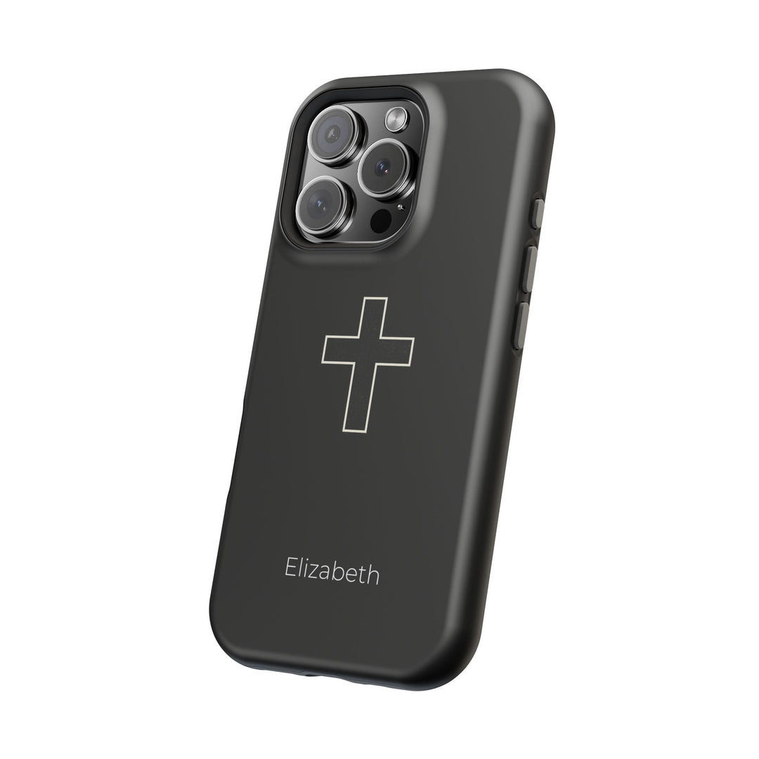 Personalized Magnetic Phone Case — Minimal Cross Design