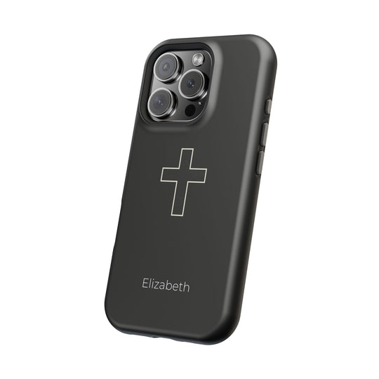 Personalized Magnetic Phone Case — Minimal Cross Design