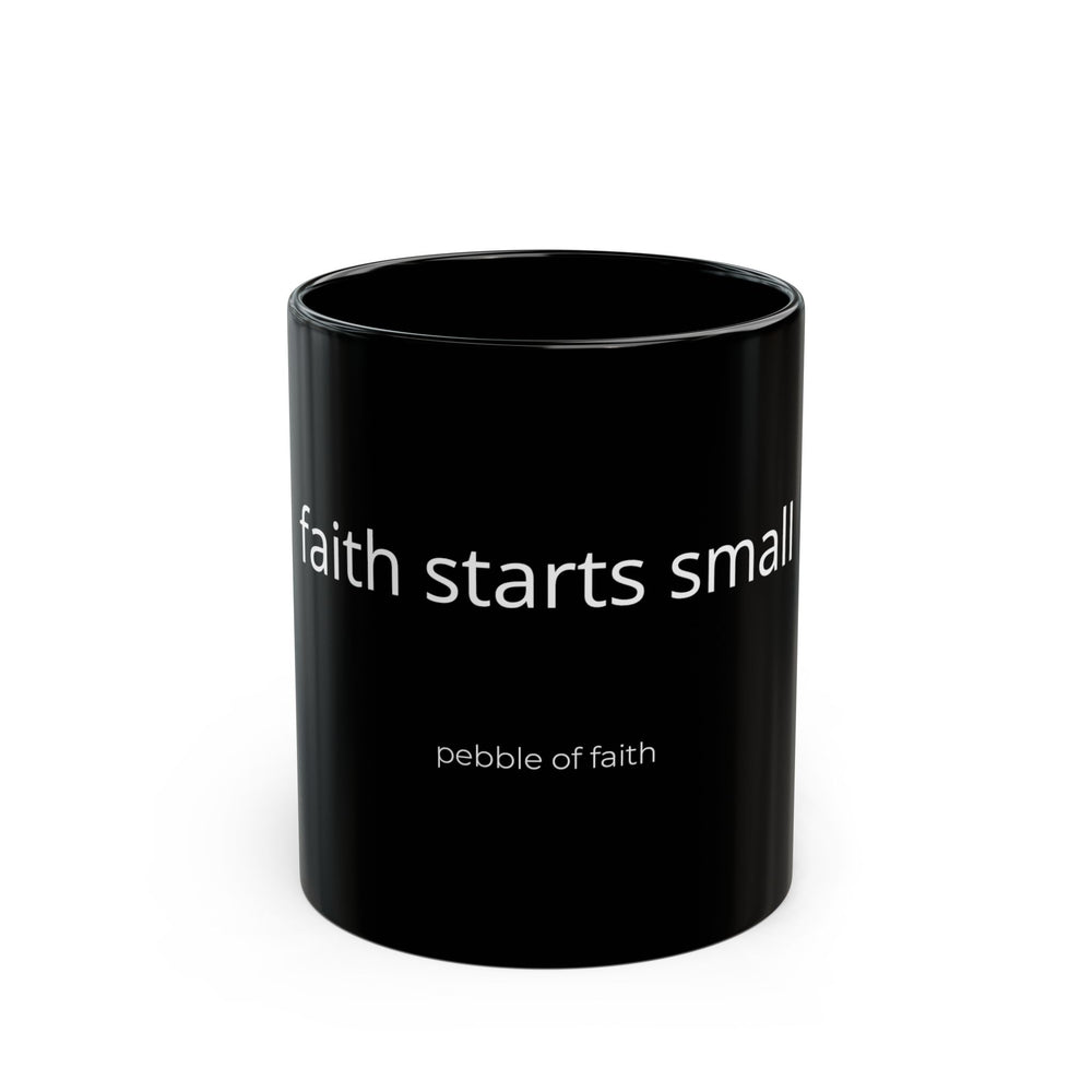 Pebble of Faith Signature Black Mug | Christian Coffee Cup