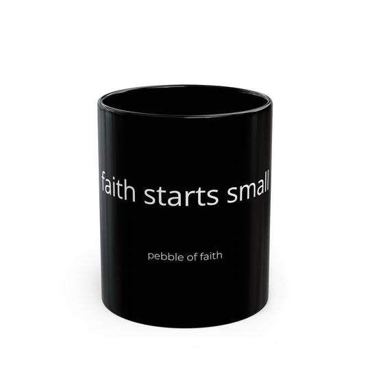 Pebble of Faith Signature Black Mug | Christian Coffee Cup