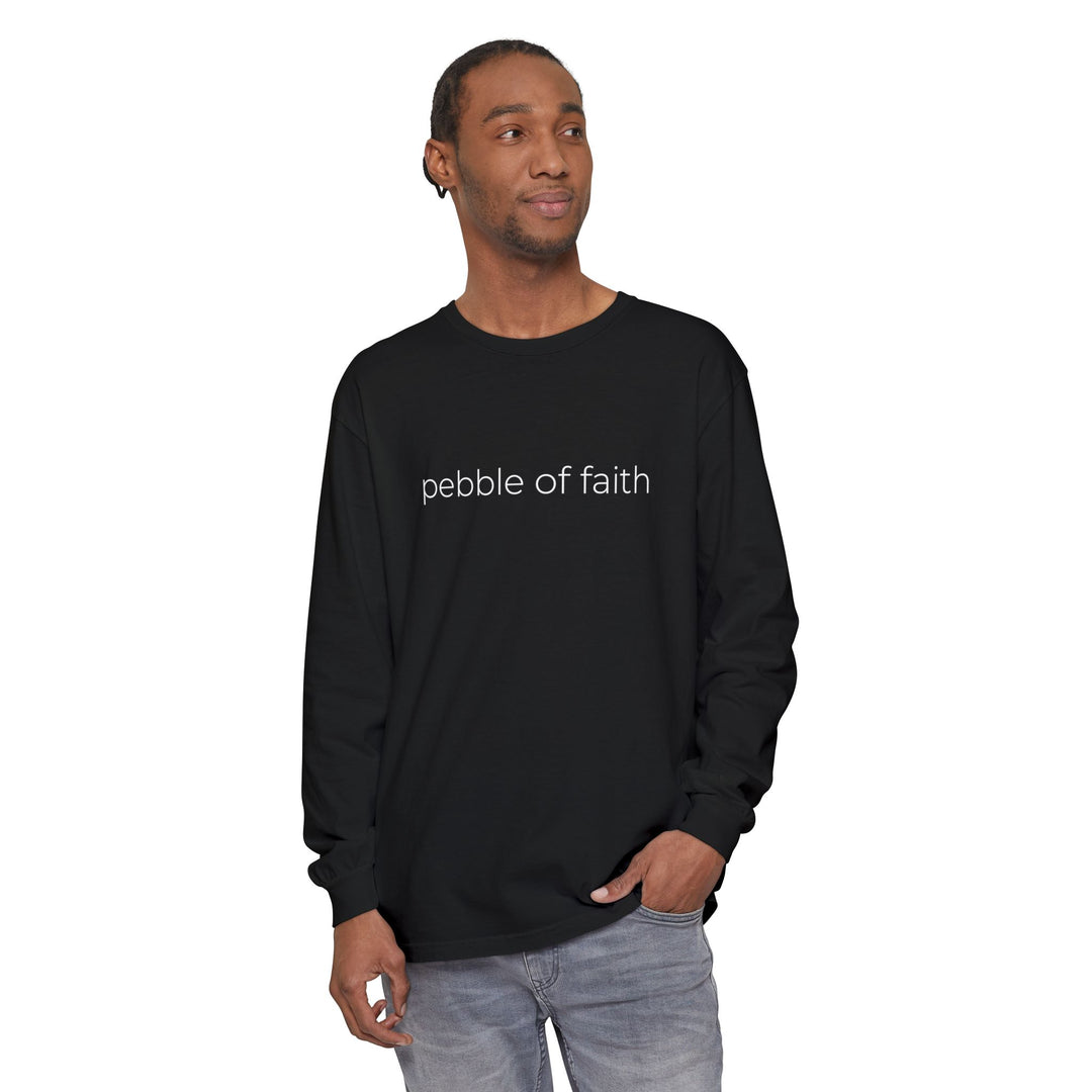 Pebble of Faith Signature Long Sleeve Tee | Christian Graphic Shirt