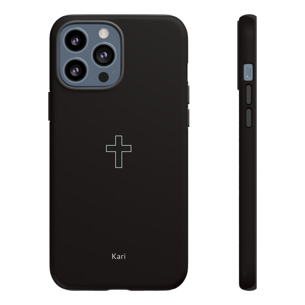 Black Cross Minimalist Phone Case | Tough Case