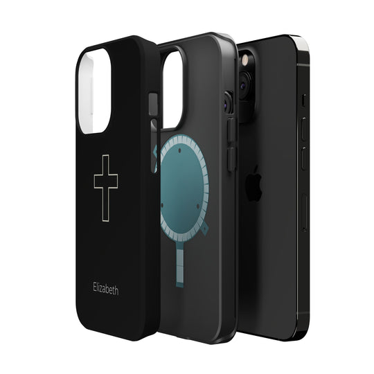 Personalized Magnetic Phone Case — Minimal Cross Design
