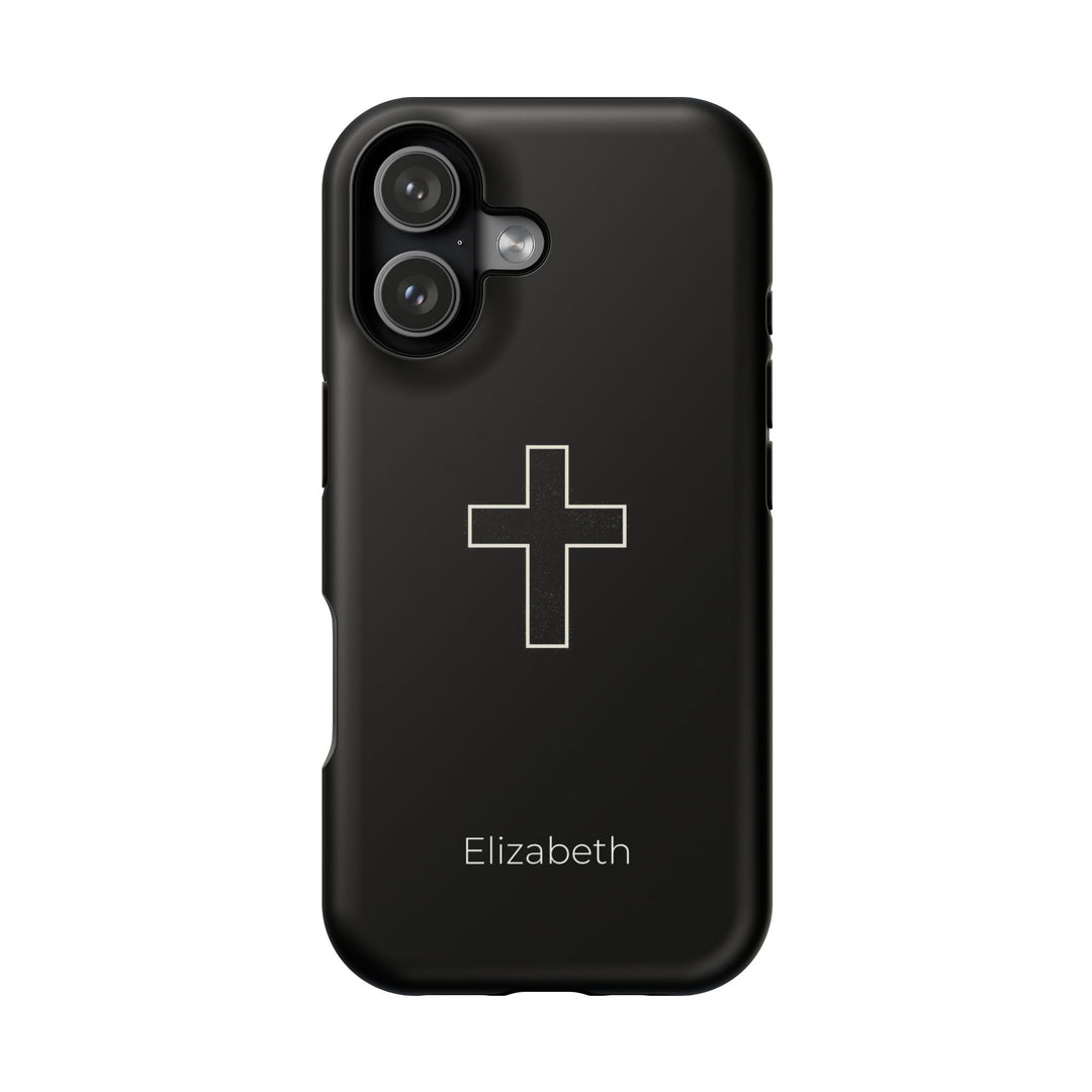 Personalized Magnetic Phone Case — Minimal Cross Design
