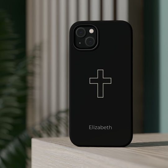 Personalized Magnetic Phone Case — Minimal Cross Design
