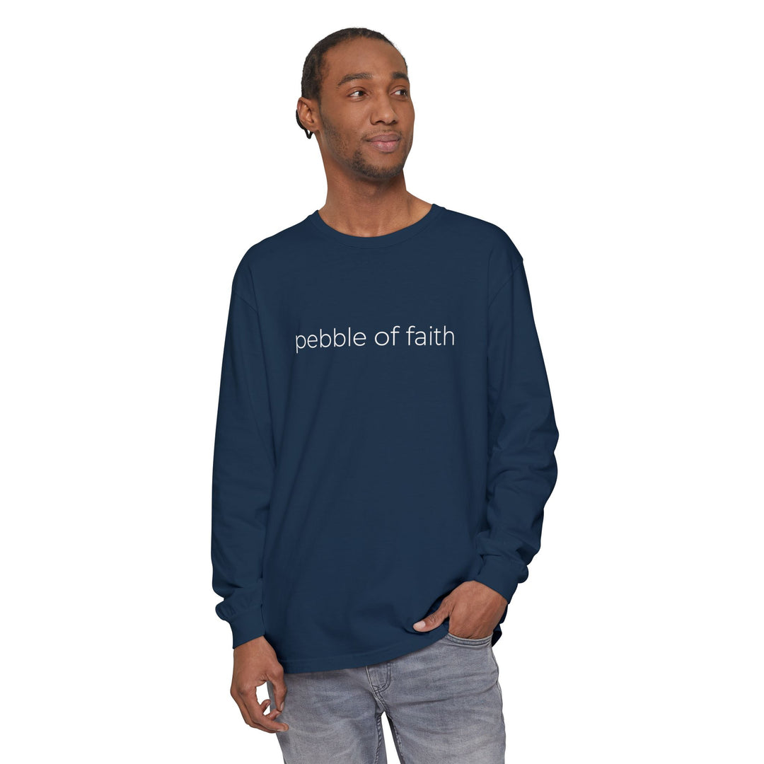 Pebble of Faith Signature Long Sleeve Tee | Christian Graphic Shirt