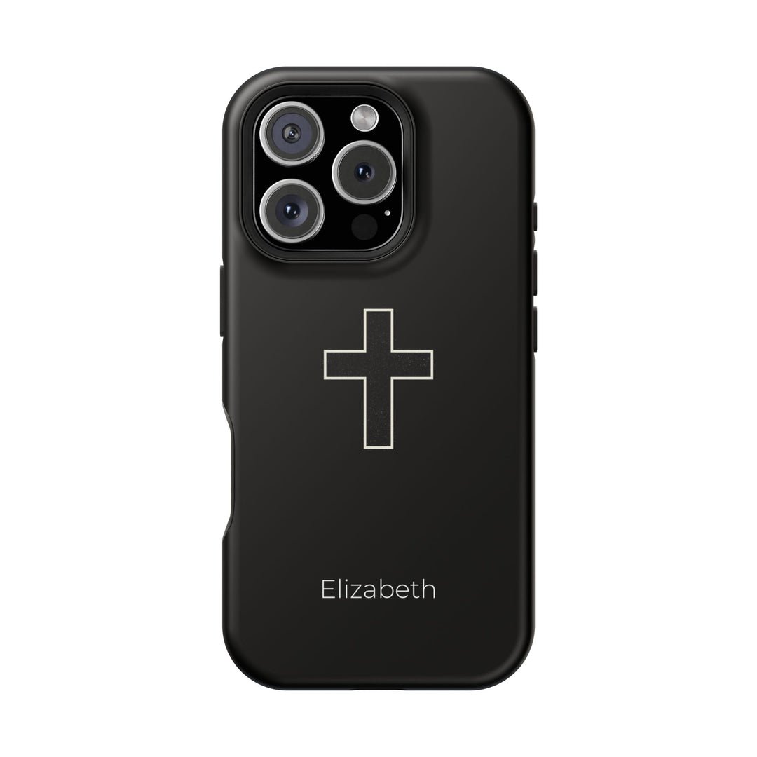 Personalized Magnetic Phone Case — Minimal Cross Design