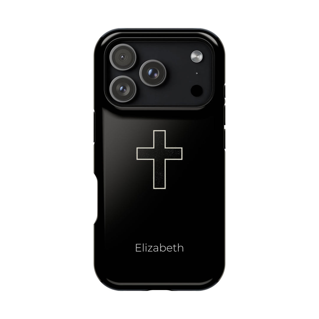 Personalized Magnetic Phone Case — Minimal Cross Design