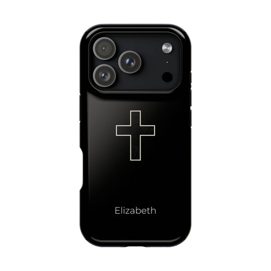 Personalized Magnetic Phone Case — Minimal Cross Design