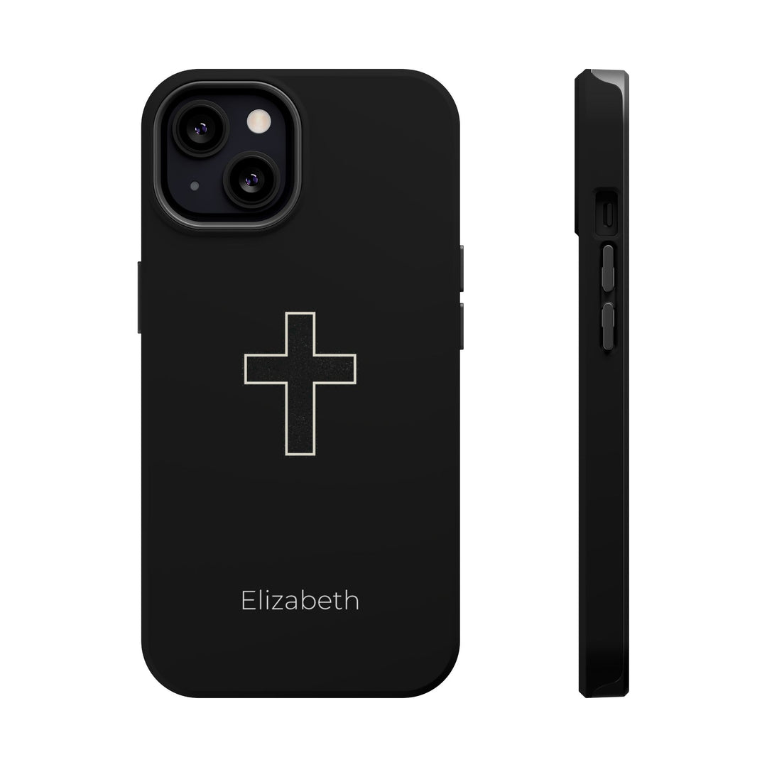 Personalized Magnetic Phone Case — Minimal Cross Design