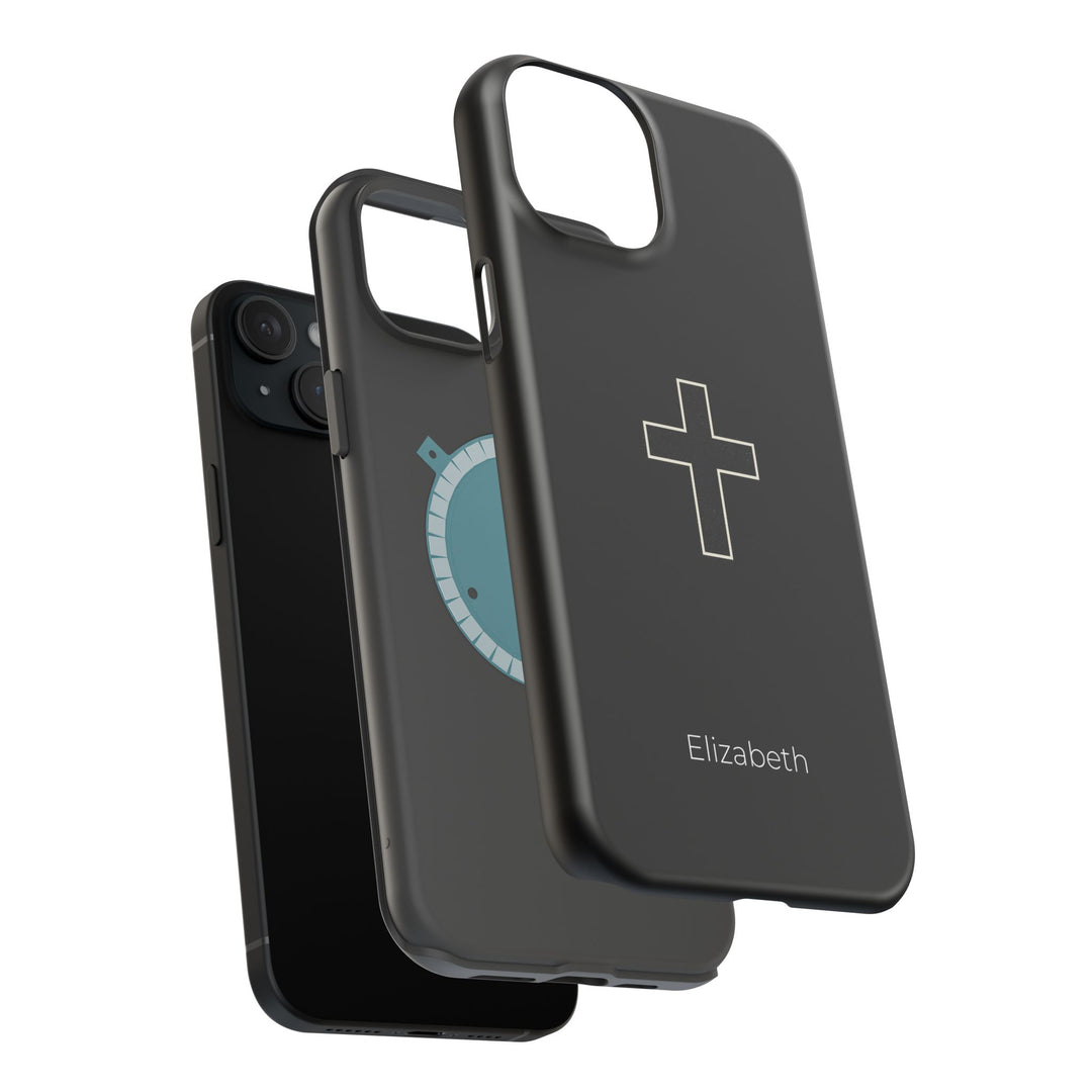 Personalized Magnetic Phone Case — Minimal Cross Design