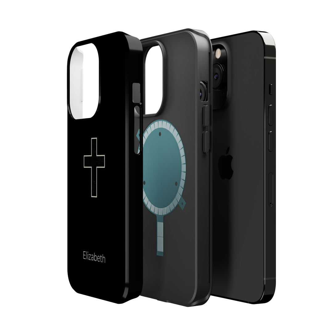 Personalized Magnetic Phone Case — Minimal Cross Design