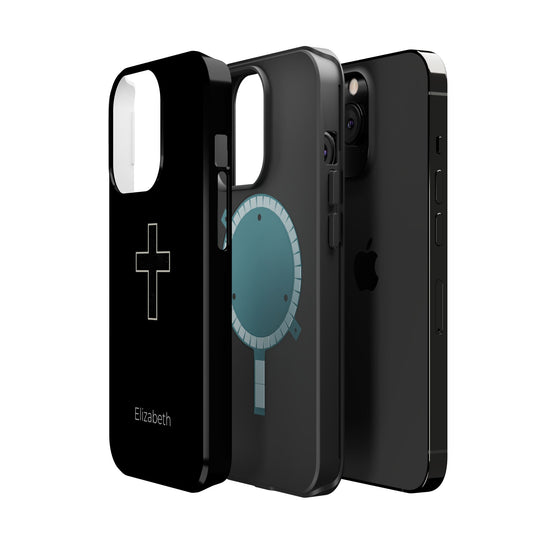 Personalized Magnetic Phone Case — Minimal Cross Design