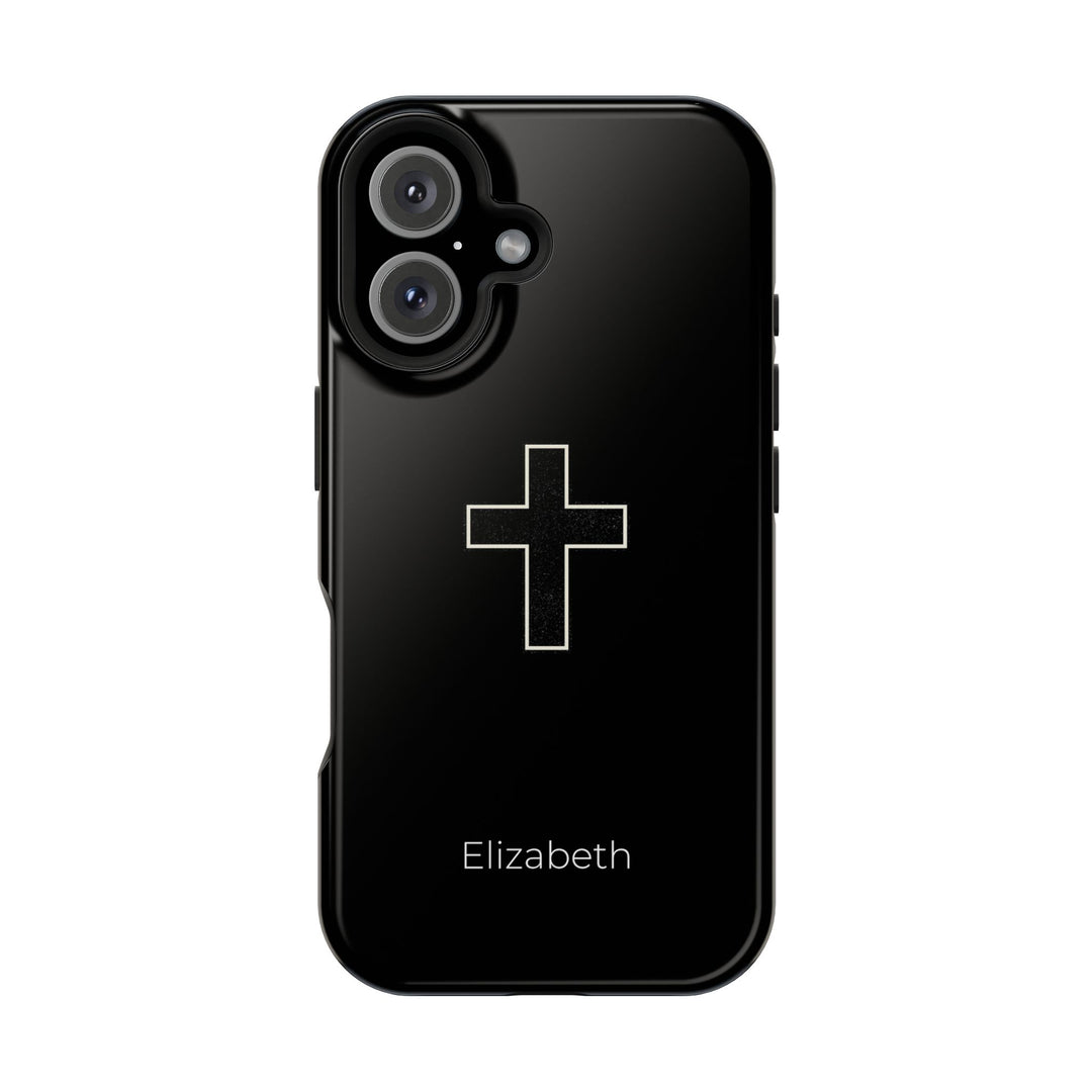 Personalized Magnetic Phone Case — Minimal Cross Design