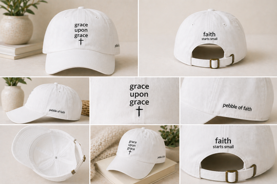 Grace Upon Grace Hat, Christian Baseball Cap, Faith Dad Hat, Stone Embroidered Hat, Minimalist Christian Gift for Women, Religious Apparel