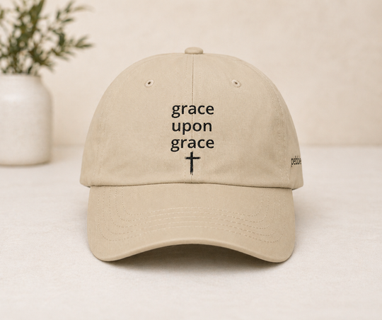 Grace Upon Grace Hat, Christian Baseball Cap, Faith Dad Hat, Stone Embroidered Hat, Minimalist Christian Gift for Women, Religious Apparel