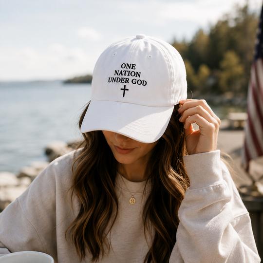 One Nation Under God Embroidered Hat | Christian Patriotic America 250 Baseball Cap