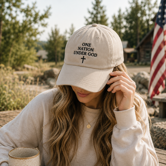 One Nation Under God Embroidered Hat | Christian Patriotic America 250 Baseball Cap