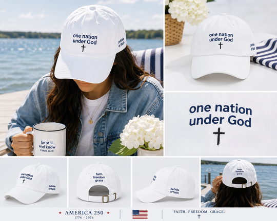 One Nation Under God Embroidered Hat | Christian Patriotic America 250 Baseball Cap