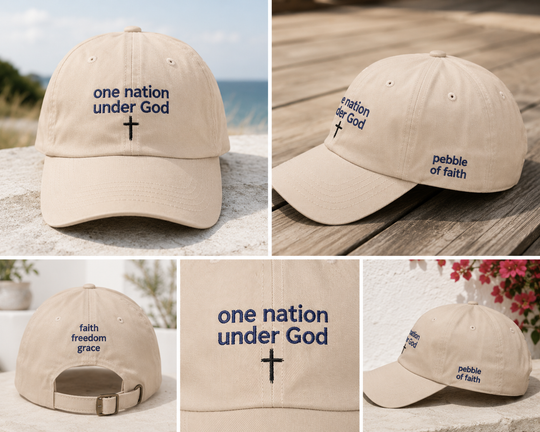 One Nation Under God Embroidered Hat | Christian Patriotic America 250 Baseball Cap