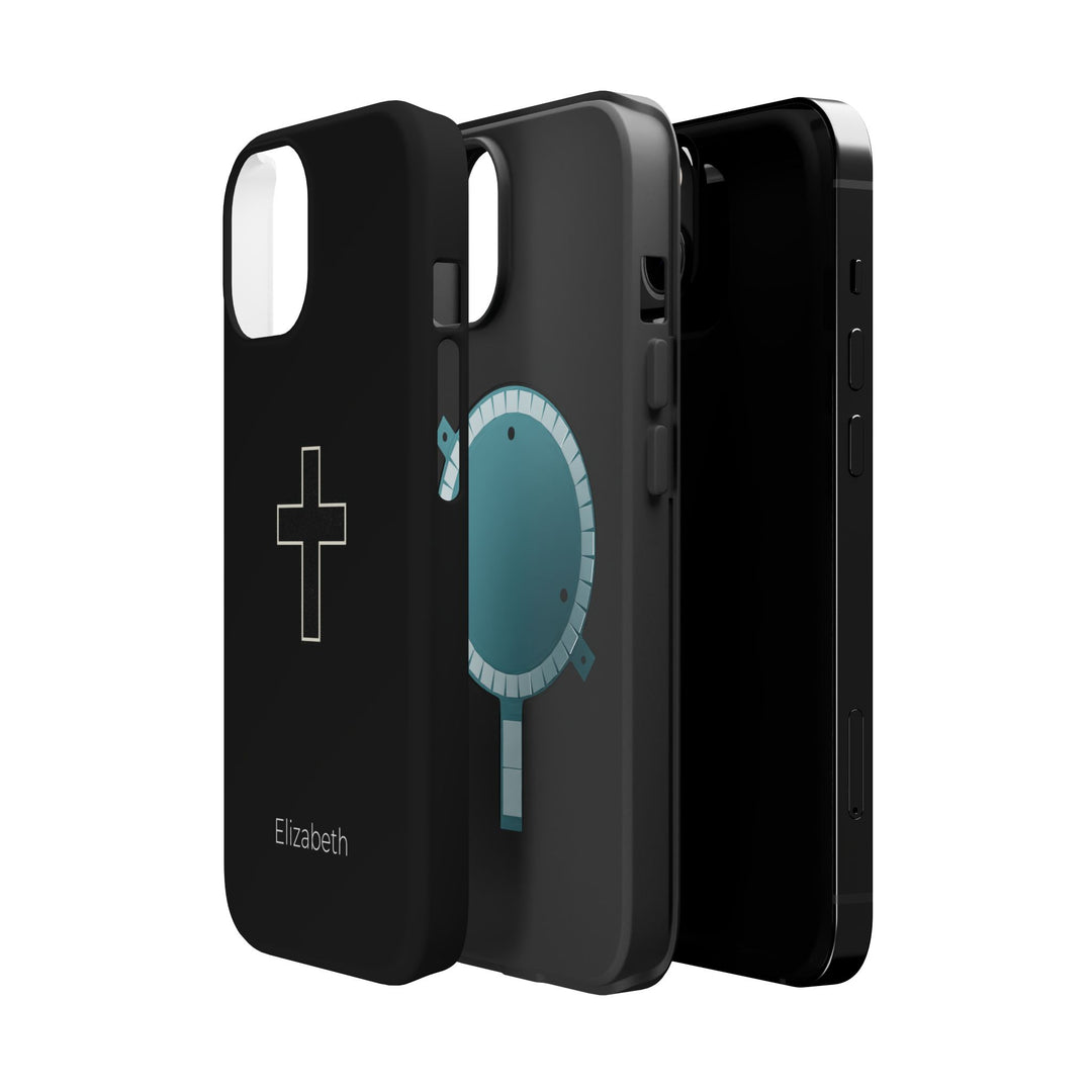 Personalized Magnetic Phone Case — Minimal Cross Design