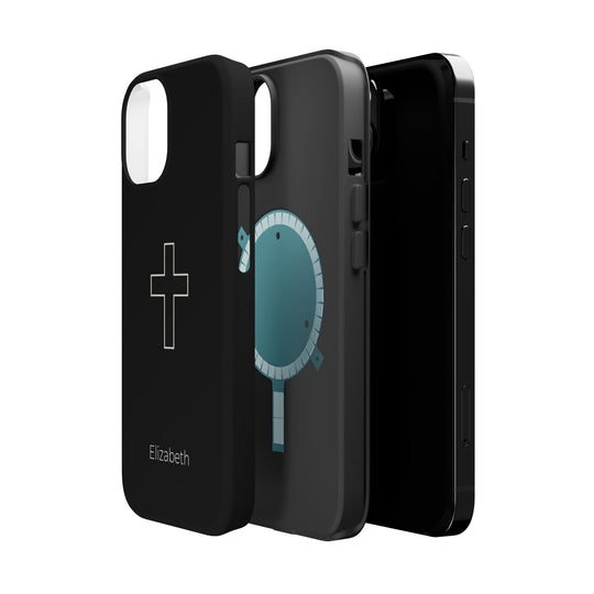 Personalized Magnetic Phone Case — Minimal Cross Design
