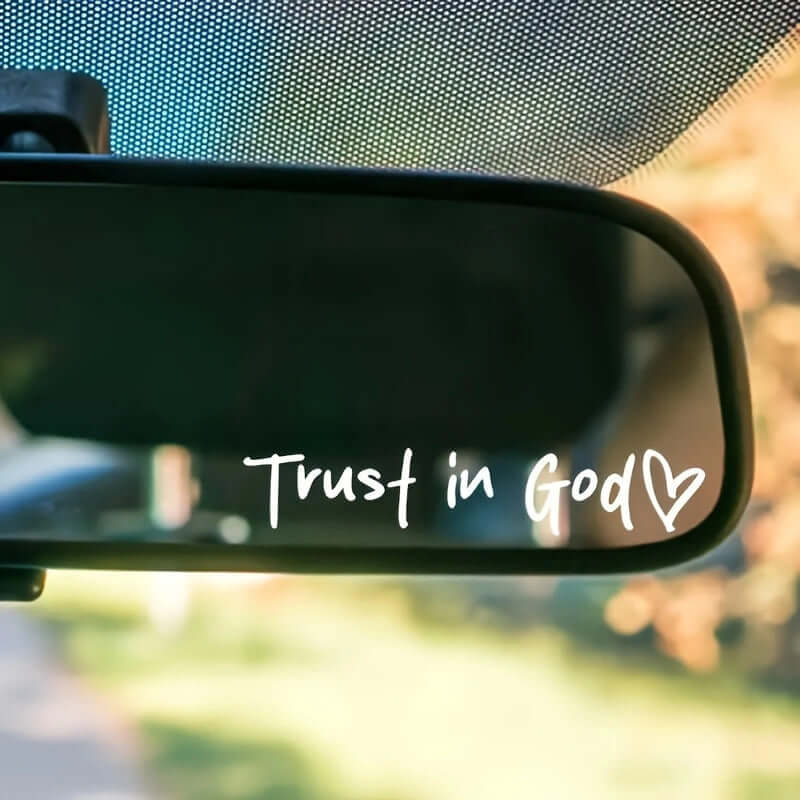 Trust in God car decal displayed on a vehicle