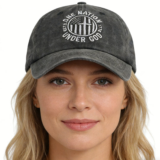 2-Pack One Nation Under God Adjustable Baseball Caps for Men &amp; Women