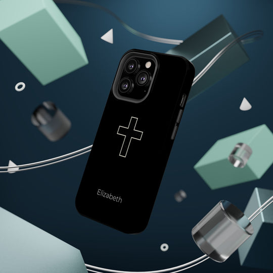 Personalized Magnetic Phone Case — Minimal Cross Design