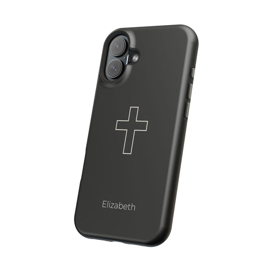 Personalized Magnetic Phone Case — Minimal Cross Design