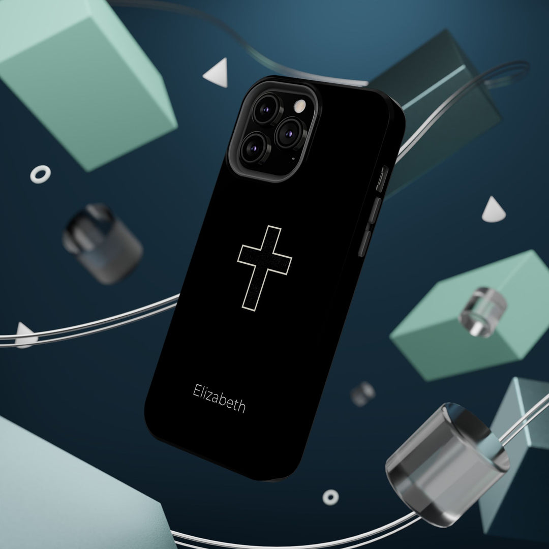 Personalized Magnetic Phone Case — Minimal Cross Design