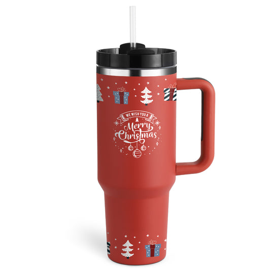 40 Oz Tumbler Insulated, Stainless Steel Spill Proof With Handle, Straw, and Lid