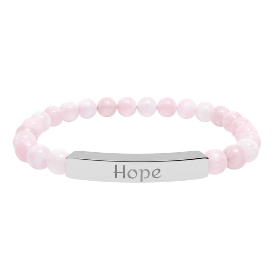 Hope Engraved Stone Bar Bracelet Natural Stone Stretch Bracelet | Beaded Bracelet