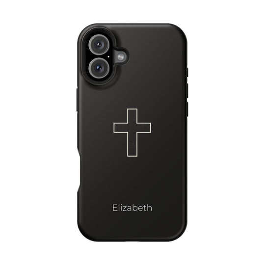 Personalized Magnetic Phone Case — Minimal Cross Design
