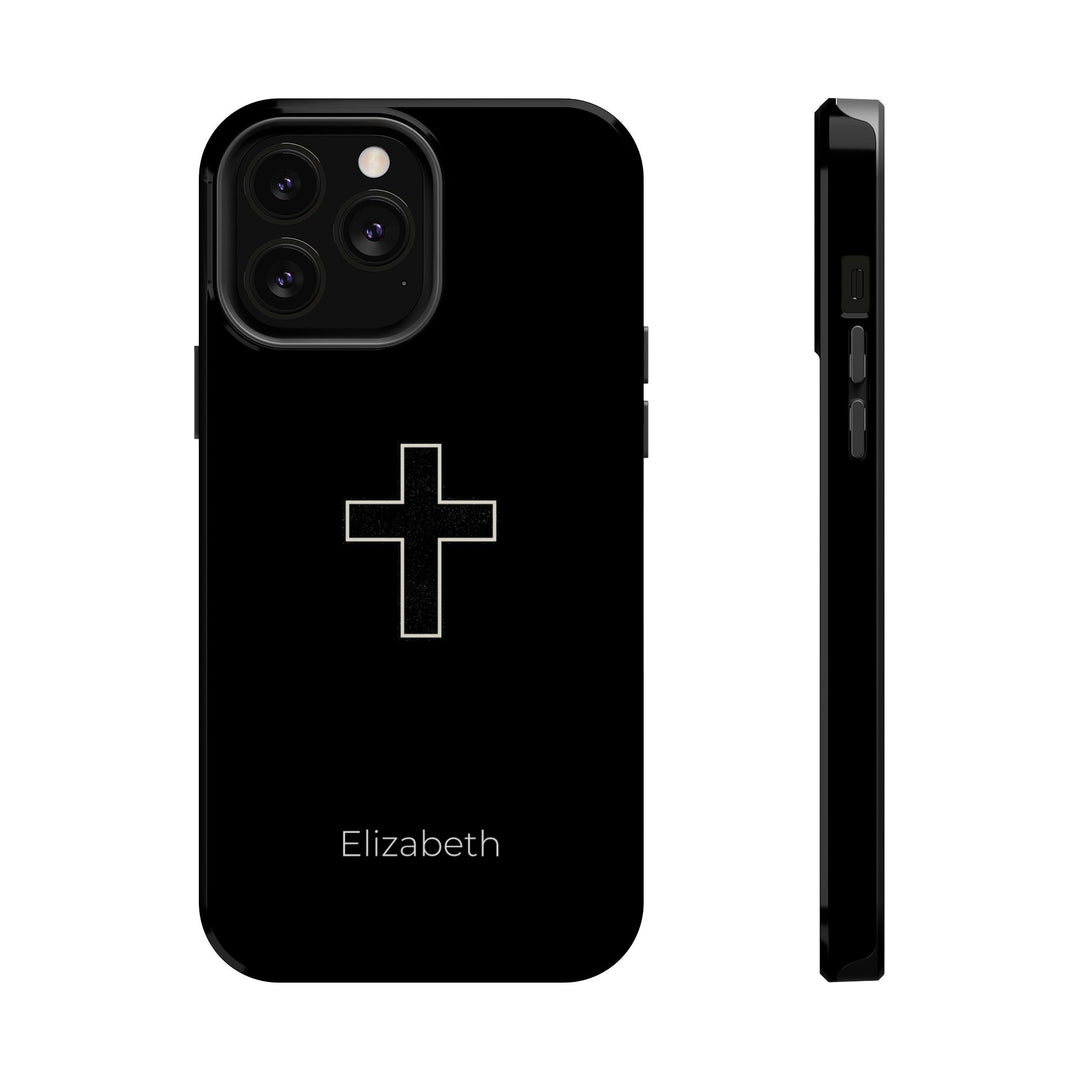 Personalized Magnetic Phone Case — Minimal Cross Design