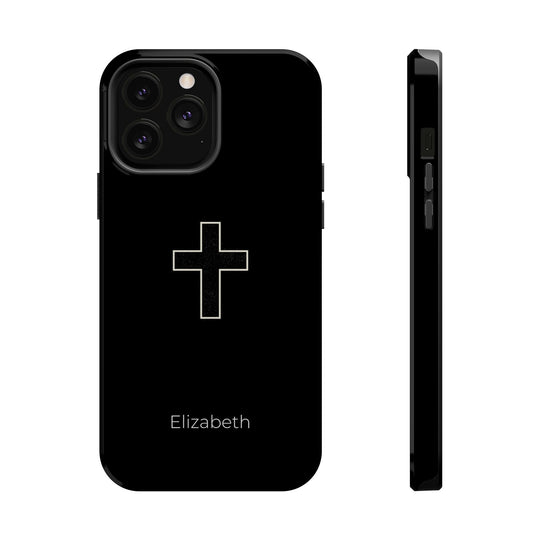 Personalized Magnetic Phone Case — Minimal Cross Design