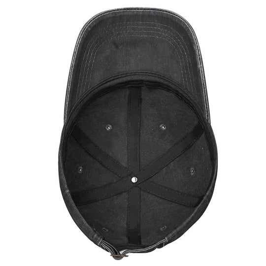 Inside view of the Christian American Flag Cross Baseball Cap showcasing its design and stitching details.