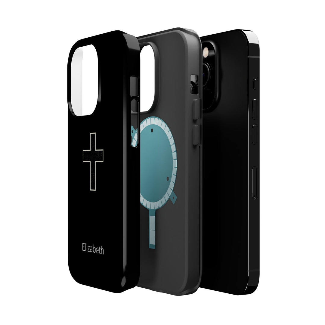 Personalized Magnetic Phone Case — Minimal Cross Design