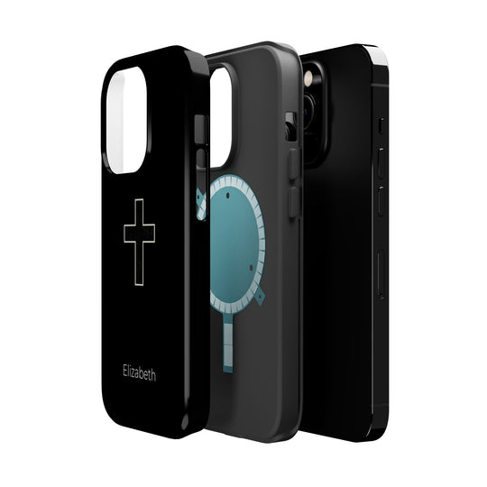 Personalized Magnetic Phone Case — Minimal Cross Design