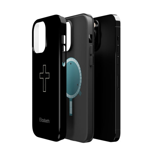 Personalized Magnetic Phone Case — Minimal Cross Design