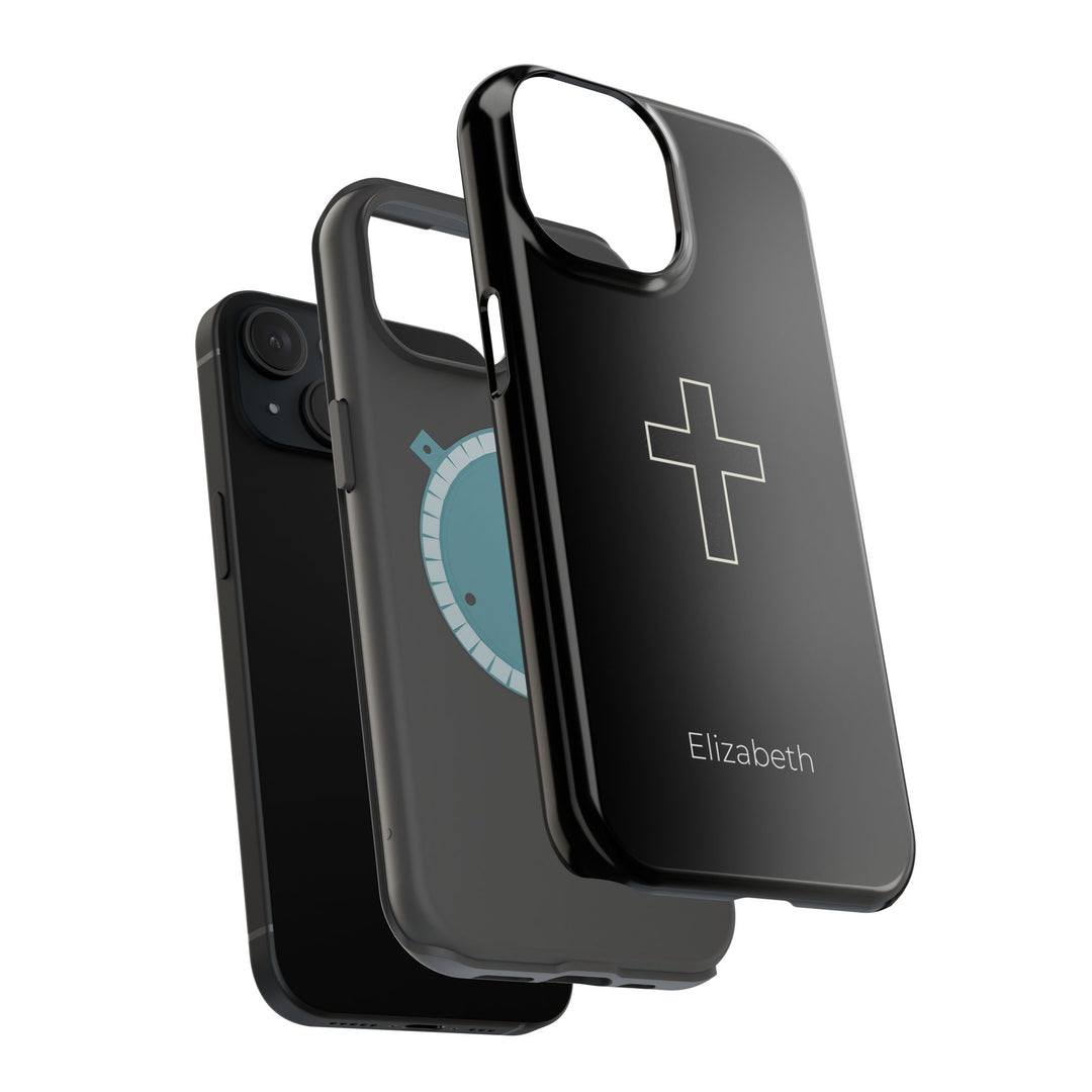 Personalized Magnetic Phone Case — Minimal Cross Design
