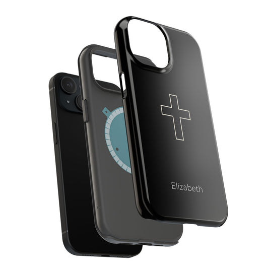 Personalized Magnetic Phone Case — Minimal Cross Design