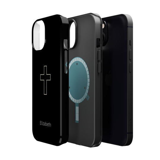 Personalized Magnetic Phone Case — Minimal Cross Design