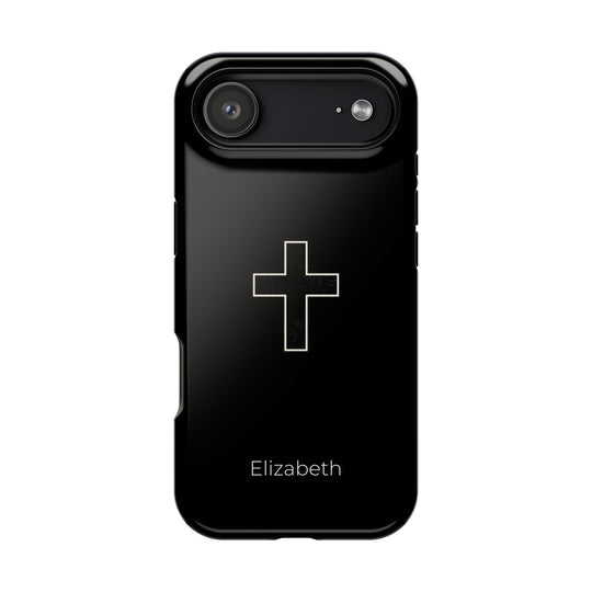 Personalized Magnetic Phone Case — Minimal Cross Design