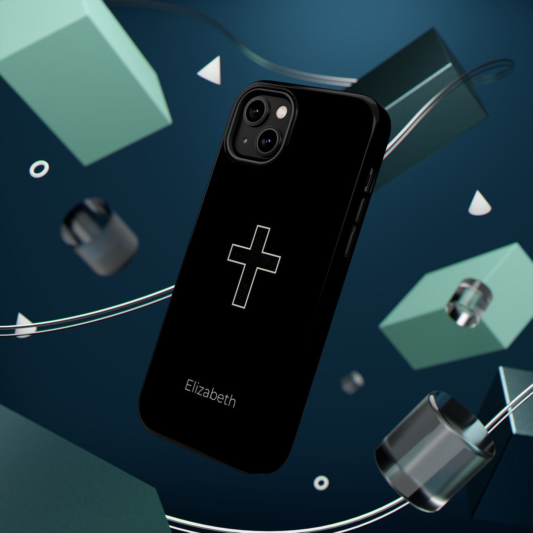 Personalized Magnetic Phone Case — Minimal Cross Design