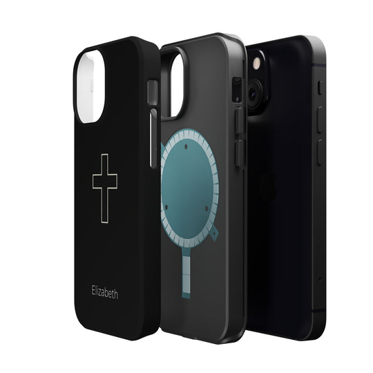 Personalized Magnetic Phone Case — Minimal Cross Design