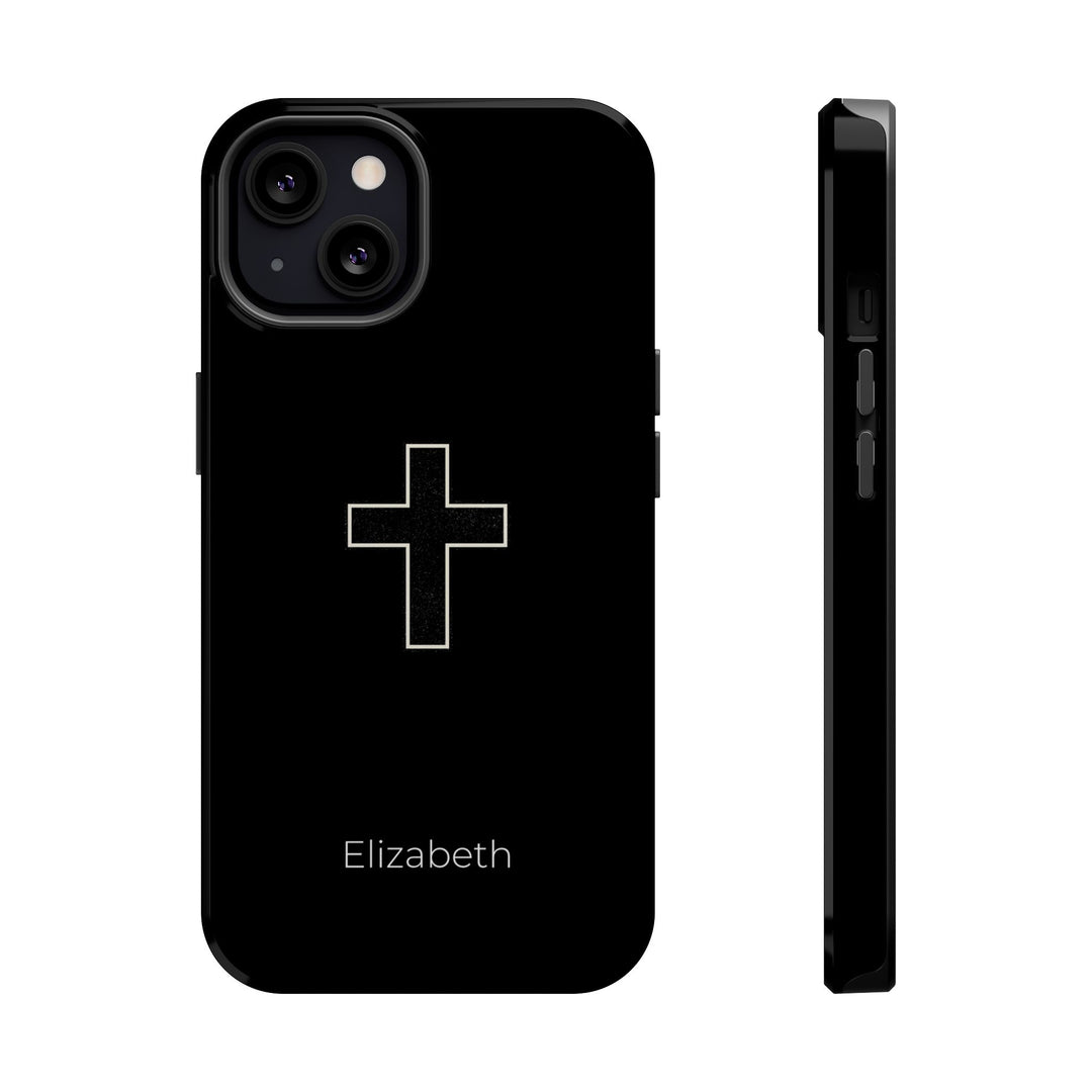 Personalized Magnetic Phone Case — Minimal Cross Design