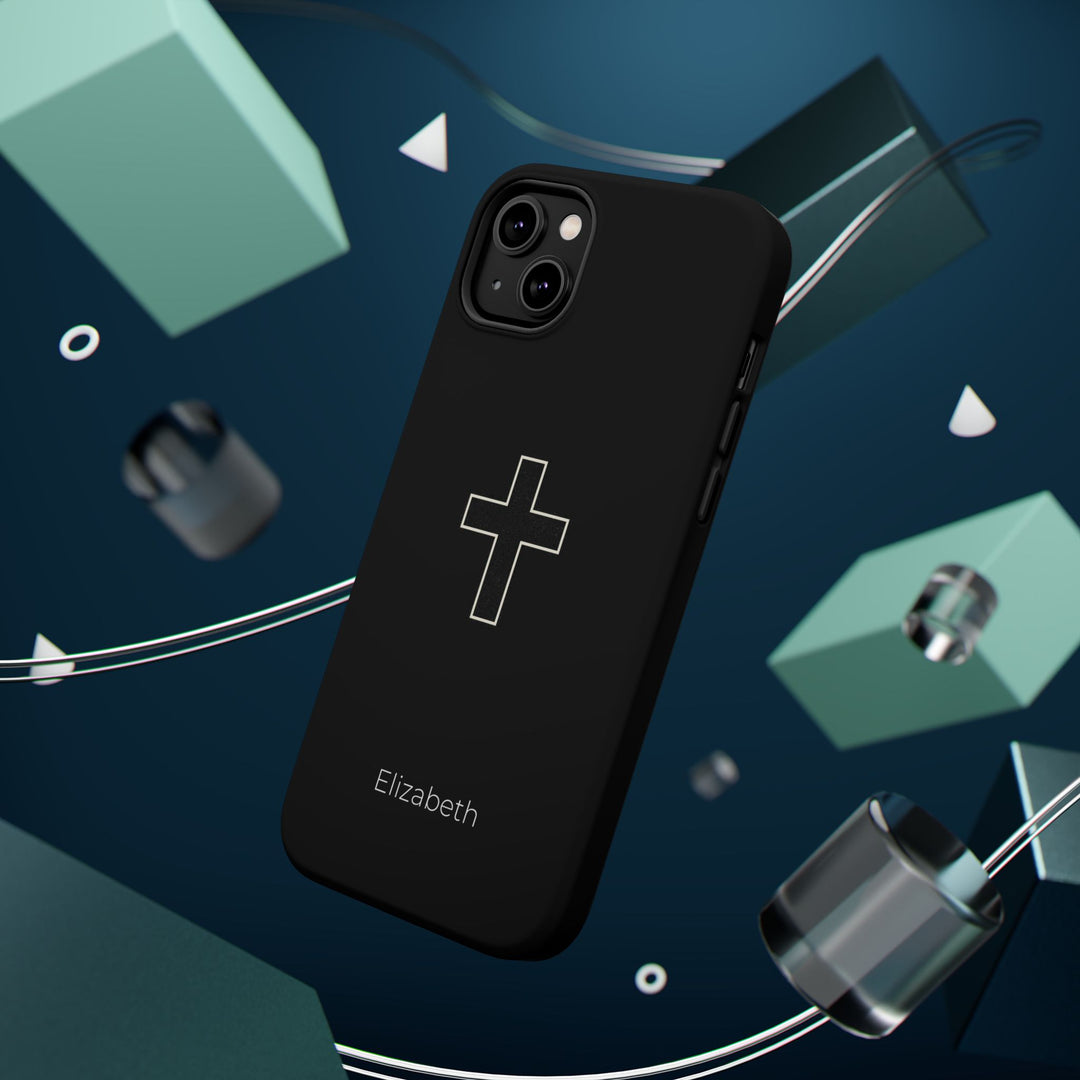 Personalized Magnetic Phone Case — Minimal Cross Design
